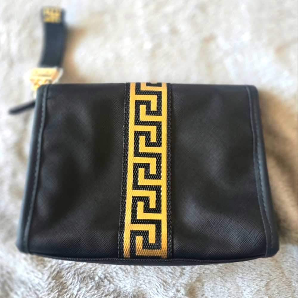 SOLD.           NWOT Versace Black Clutch/ Cosmetic Bag with Gold Accents!! - Picture 8 of 9